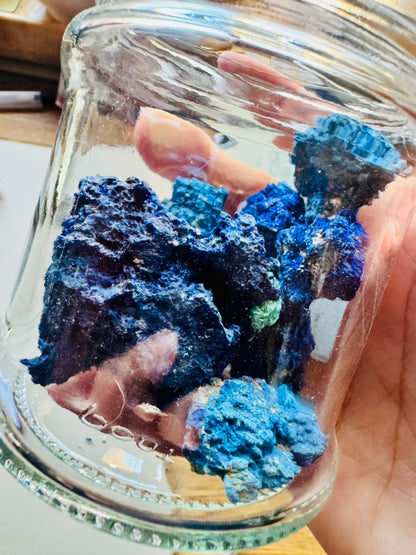 Godet en Bois Azur Antique - Azurite