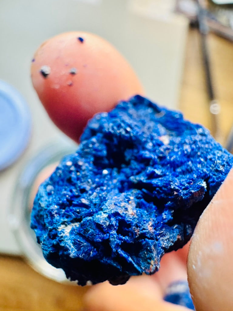 Godet en Bois Azur Antique - Azurite