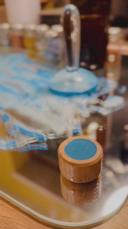 Godet en Bois Azur Antique - Azurite