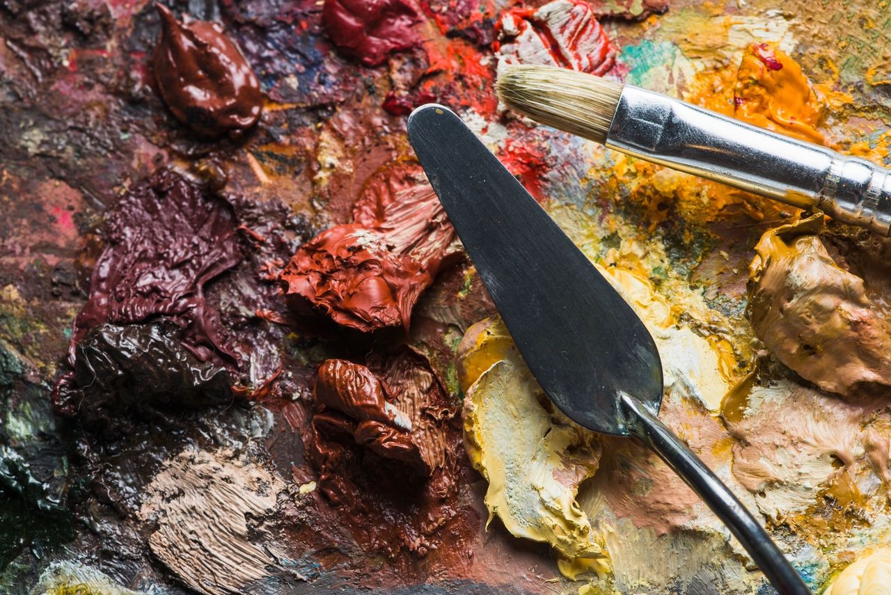 Peinture à l'huile travaillée au couteau 