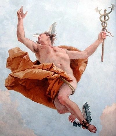 Représentation du dieu Hermès dans " Allégorie des planètes et des continents" Giambattista Tiepolo (1696-1771) Représentation du dieu Hermès dans " Allégorie des planètes et des continents" Giambattista Tiepolo (1696-1771)